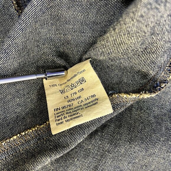 MAVI Gwenyth Y2K Full Front Snap Retro Distressed Denim Dress/Duster Women's M - Picture 9 of 15